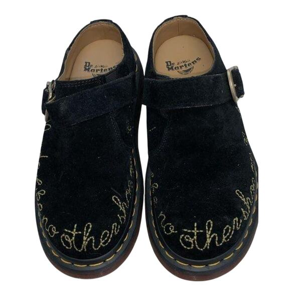 Dr. Martens Isham Mules Slip On "Made Like No Other Shoes On Earth" Black Suede - Picture 4 of 10